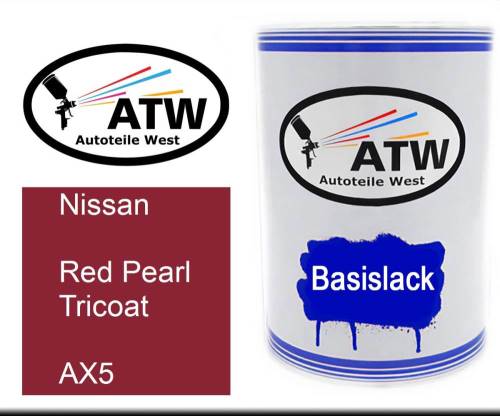 Nissan, Red Pearl Tricoat, AX5: 500ml Lackdose, von ATW Autoteile West.